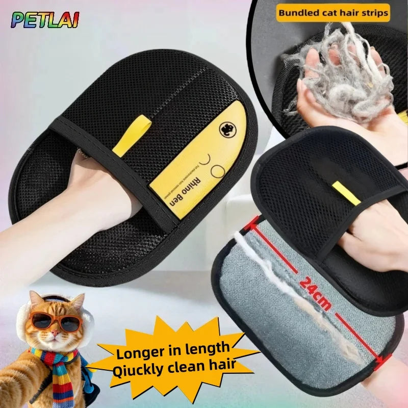 Cat Hair Brush Pet Removal Gloves Double-Sided Pet Grooming Gloves Kitten Cleaning Tool Dog Deshedding Brush Pet Supplies ﻿