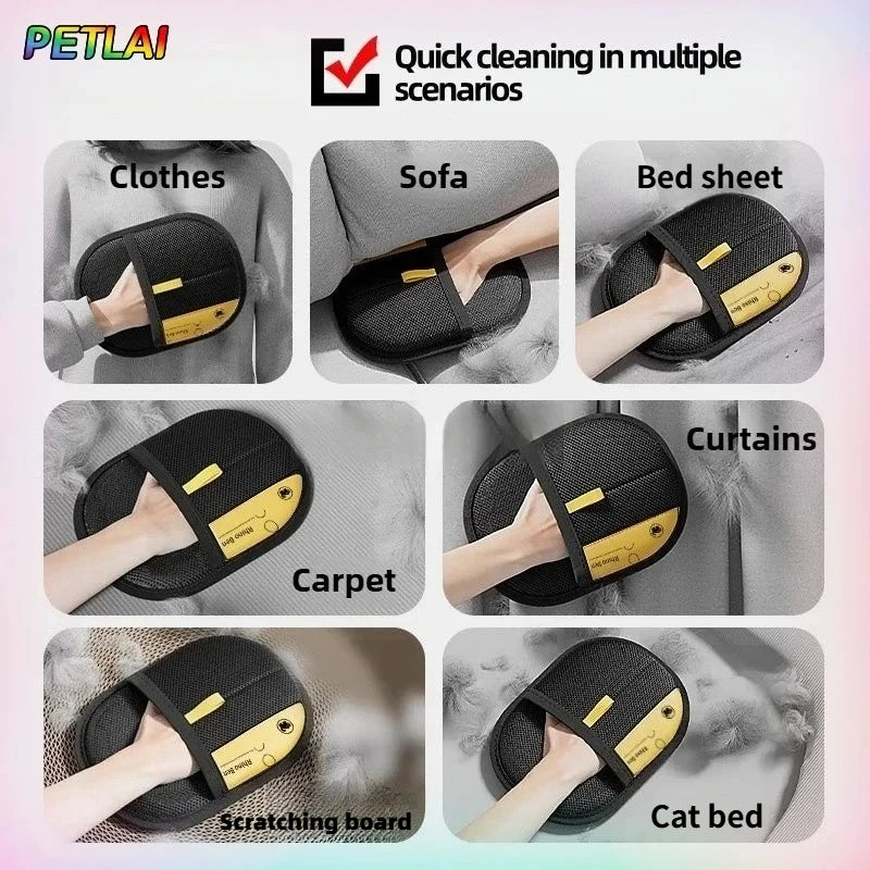 Cat Hair Brush Pet Removal Gloves Double-Sided Pet Grooming Gloves Kitten Cleaning Tool Dog Deshedding Brush Pet Supplies ﻿
